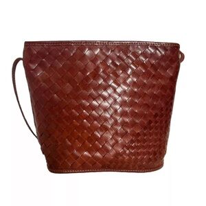 Vintage Unisa Brazil Small Buck Crossbody Brown Caramel Bag 100% Genuine leather